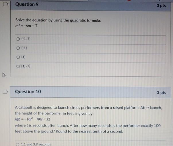 Solved D Question 9 3 pts Solve the equation by using the | Chegg.com