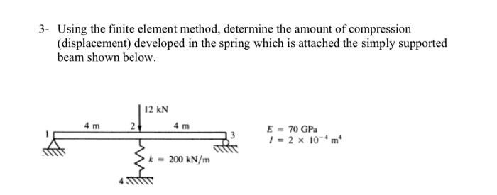 Solved 3- Using the finite element method, determine the | Chegg.com