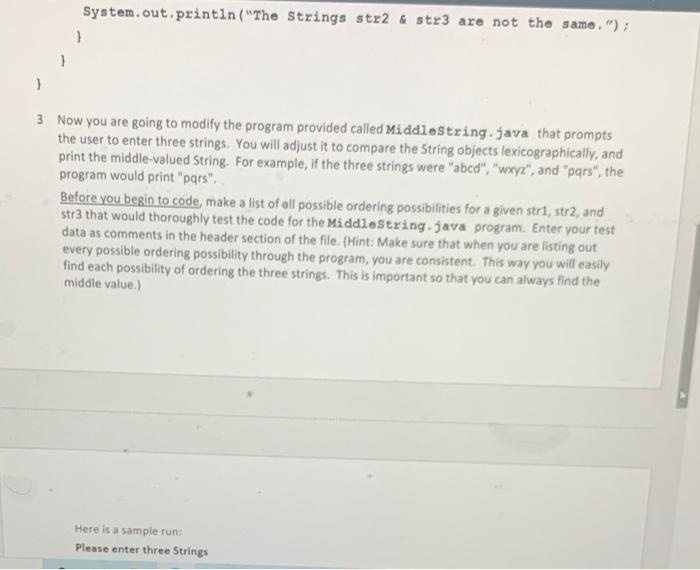 Solved This lab will focus on comparing String values and | Chegg.com