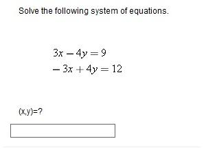 Solved Solve the following system of equations. 3x - 4y = 9 | Chegg.com