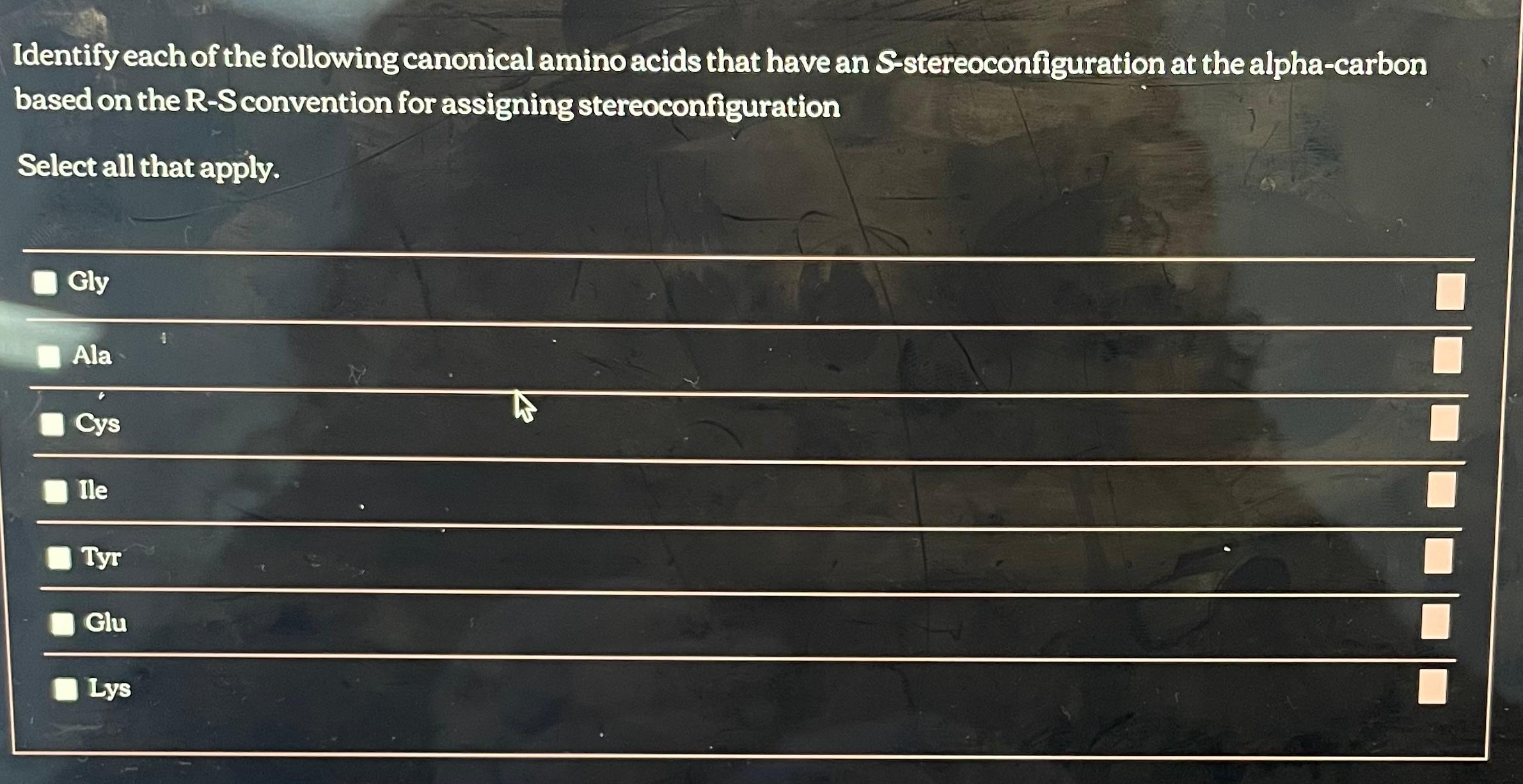 Solved Identify each of the following canonical amino acids | Chegg.com