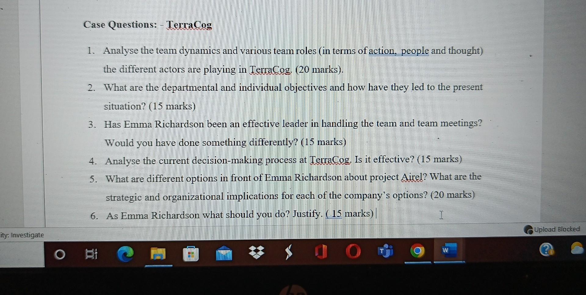 Solved Name of the case Terracog Global Positioning