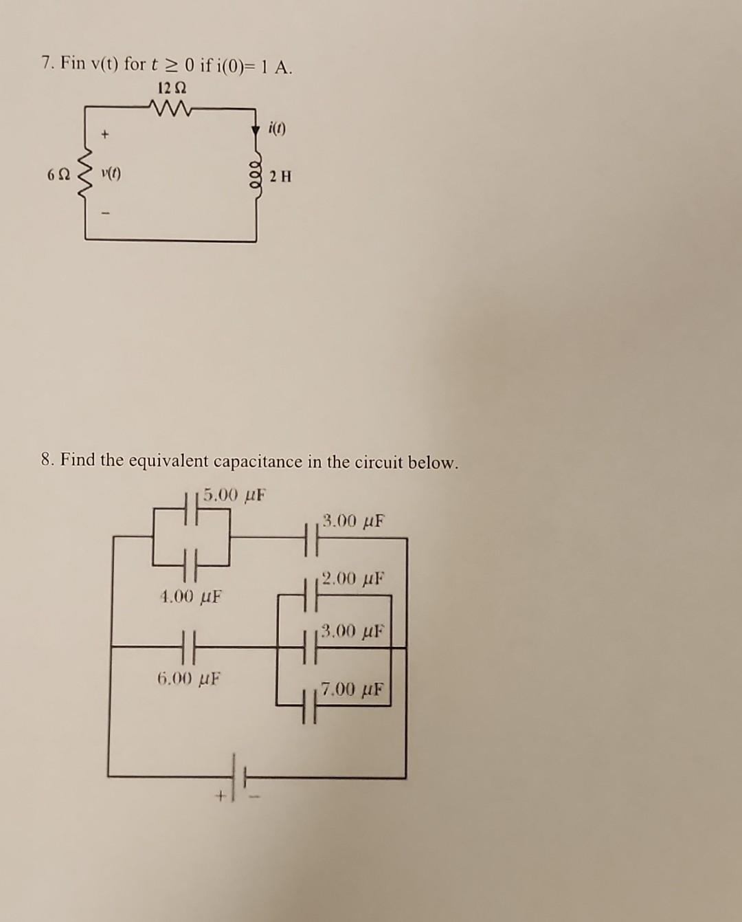 Solved 5. Given The RC Circuit Shown Below: A) Find Vc(t) | Chegg.com