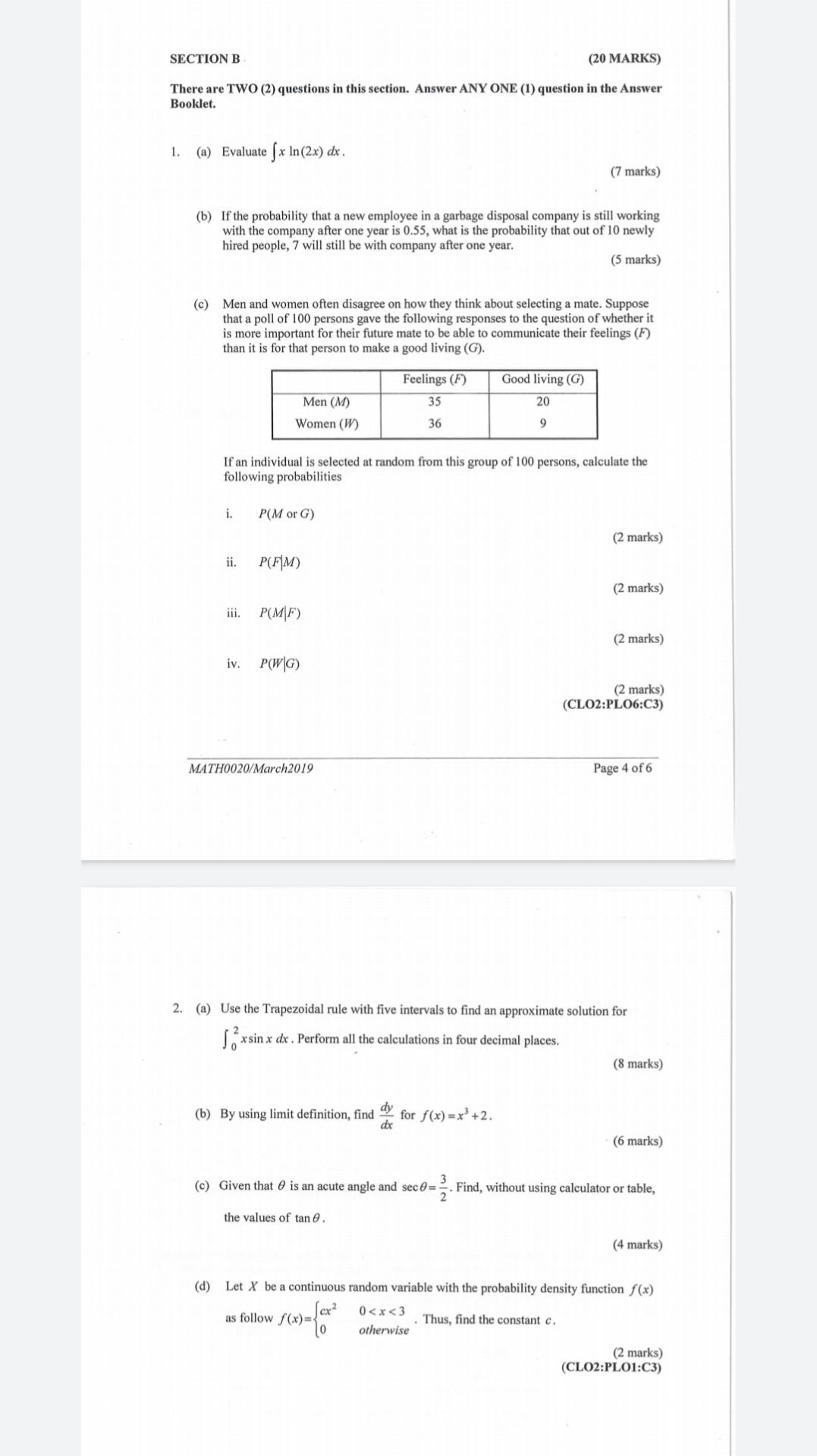 Solved SECTION B (20 MARKS) There Are TWO (2) Questions In | Chegg.com