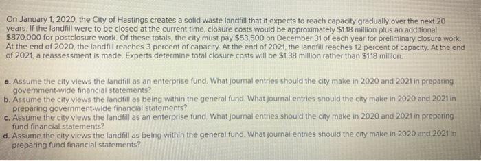 SOLVED ON JANUARY 1 2020 THE CITY OF HASTINGS CREATES A visual data 6