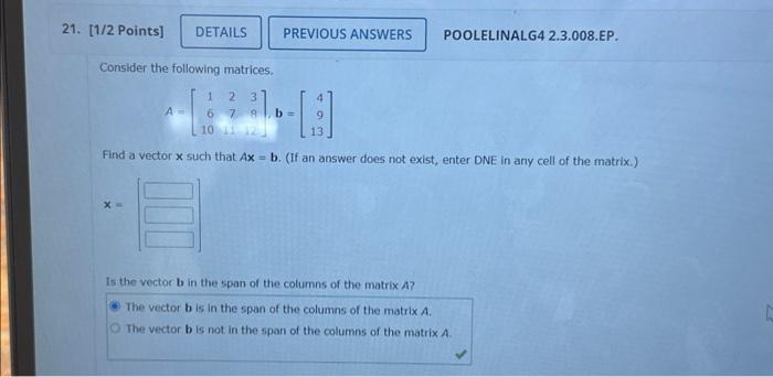 Solved Consider the following matrices. | Chegg.com