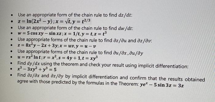Solved . . . . . . Use an appropriate form of the chain rule | Chegg.com