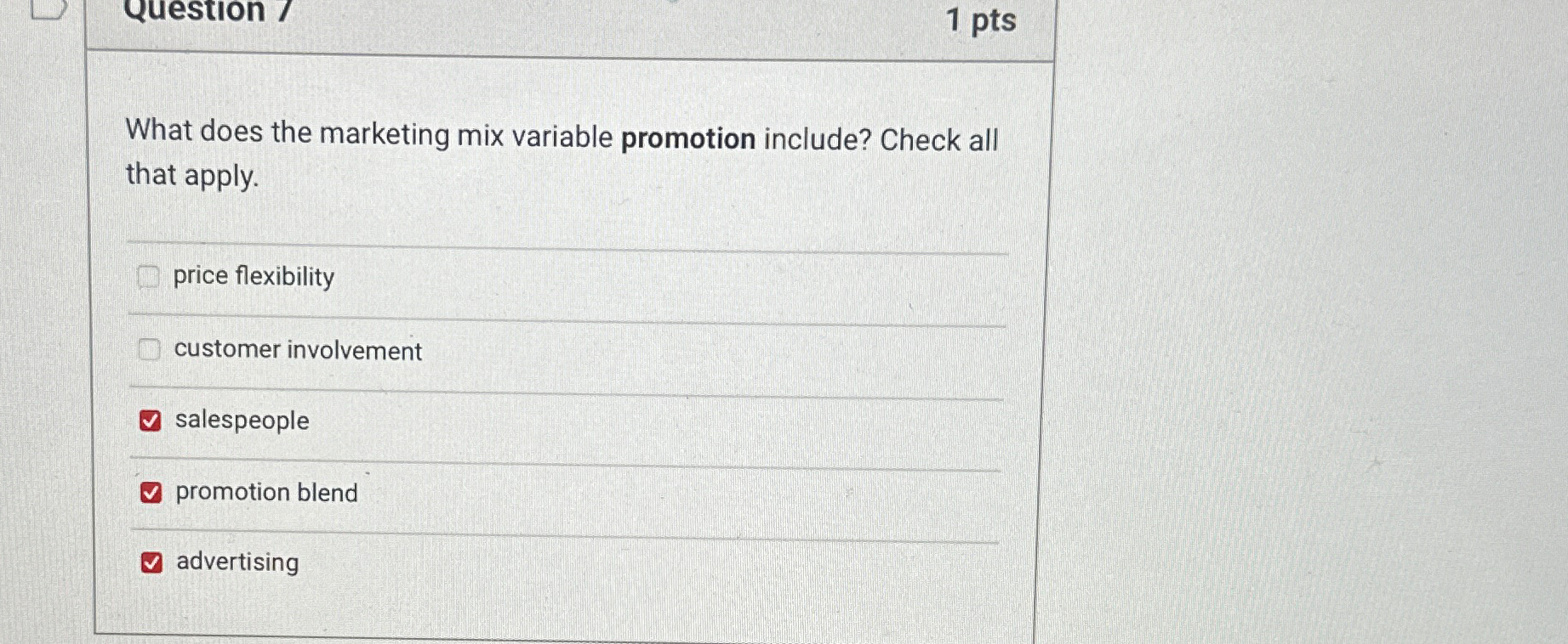 Solved What does the marketing mix variable promotion | Chegg.com