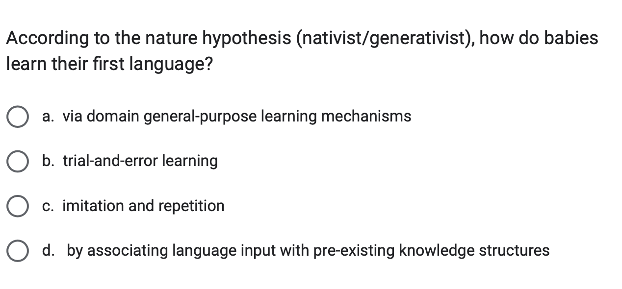 nature hypothesis examples