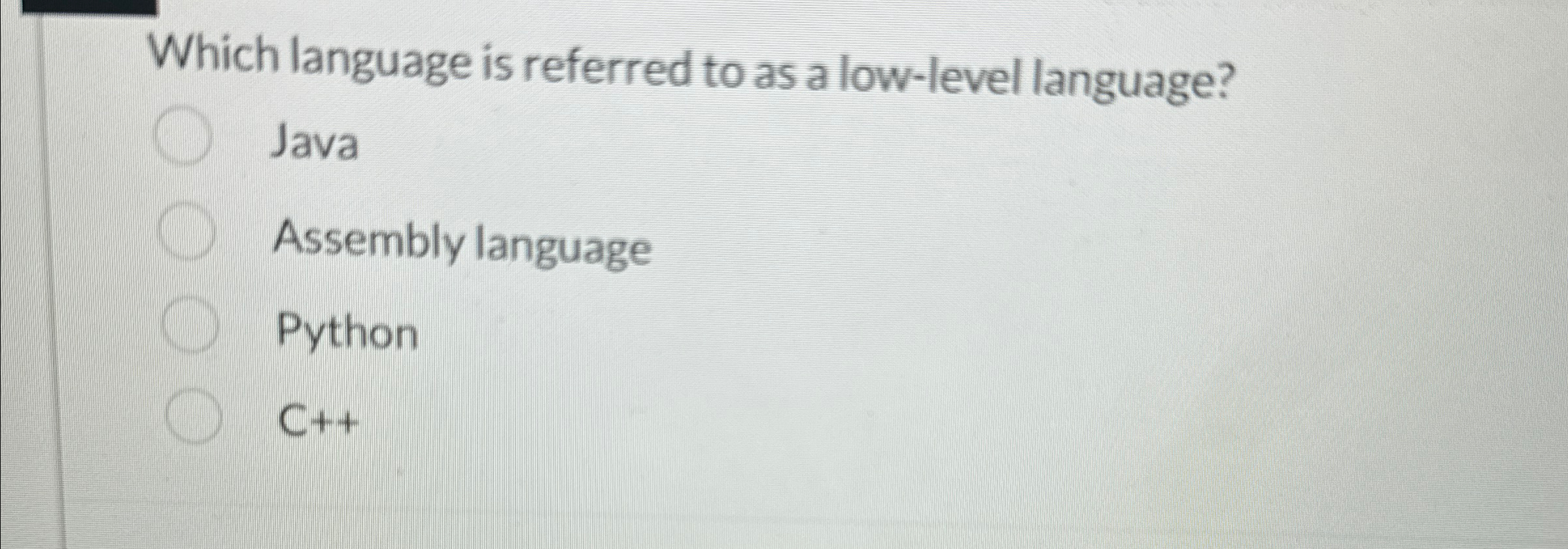 Solved Which language is referred to as a low-level | Chegg.com