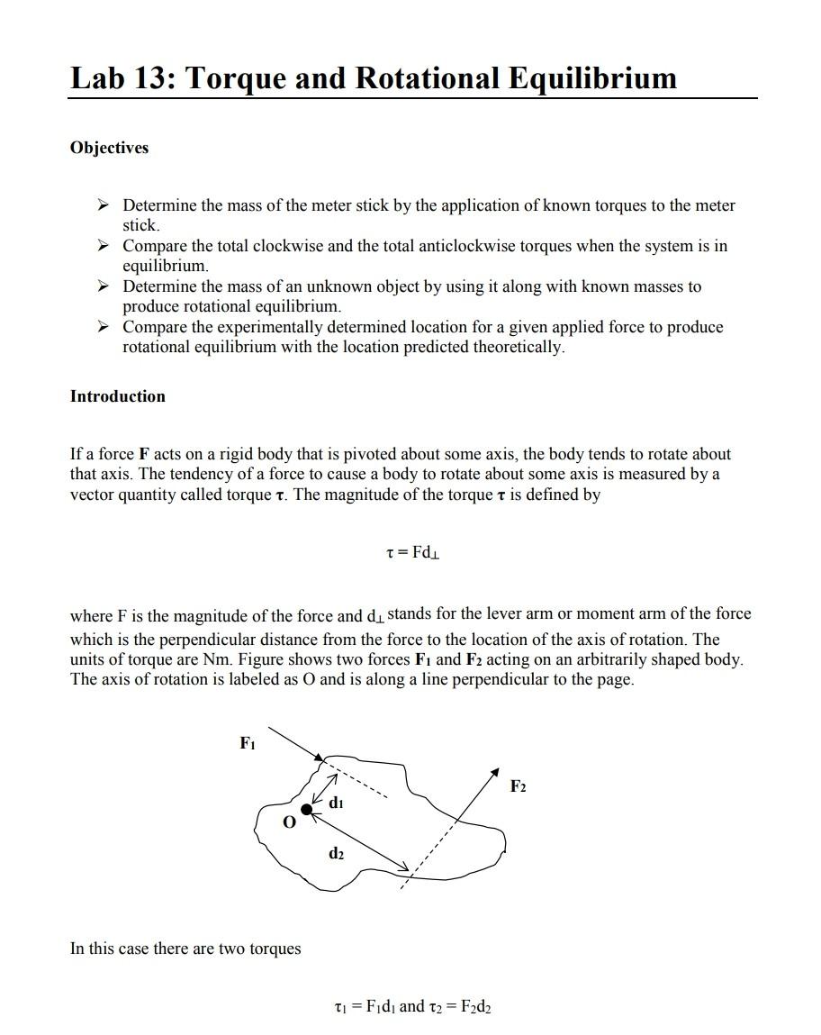 rotational equilibrium simulation assignment answer key