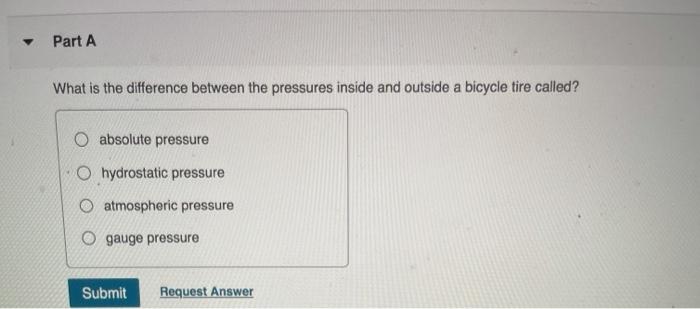 Solved Part A What is the difference between the pressures | Chegg.com