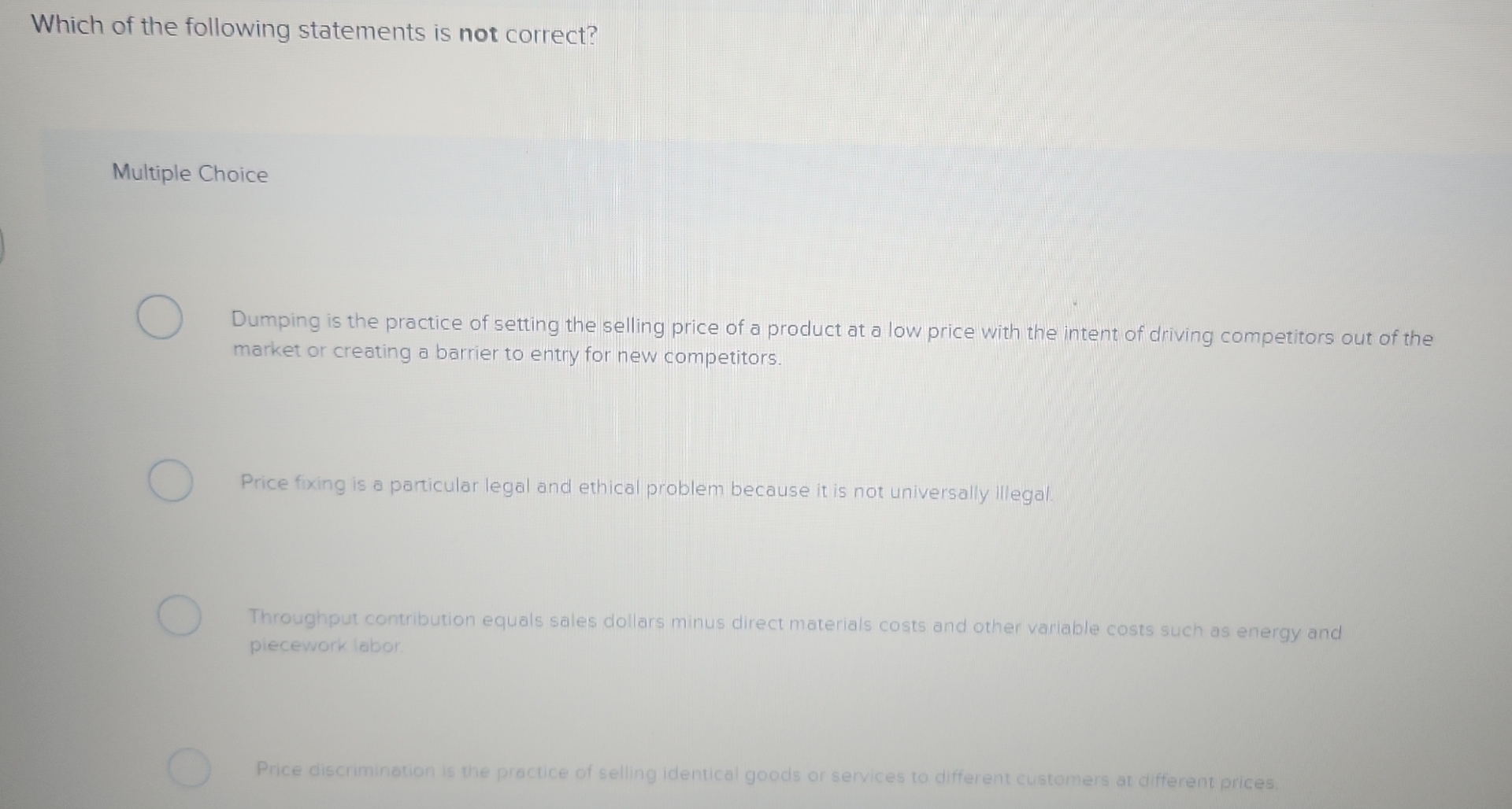 Solved Which of the following statements is not | Chegg.com