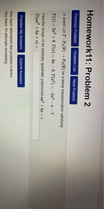 Solved Homework11: Problem 2 Previous Problem Problem List | Chegg.com