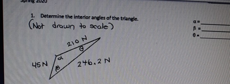 Solved Spring 2020 1 Determine The Interior Angles Of The Chegg Com   Image 