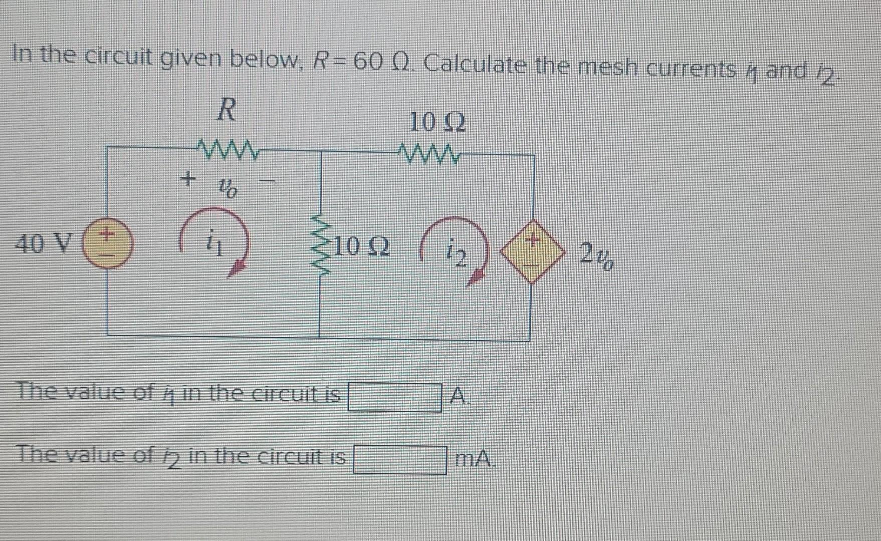 Solved In the circuit given below, R= 60 O. Calculate the | Chegg.com