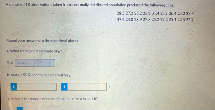Solved A sample of 18 observations taken from a normally | Chegg.com
