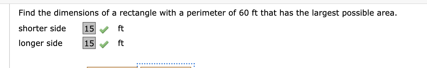 Solved Find the dimensions of a rectangle with a perimeter | Chegg.com