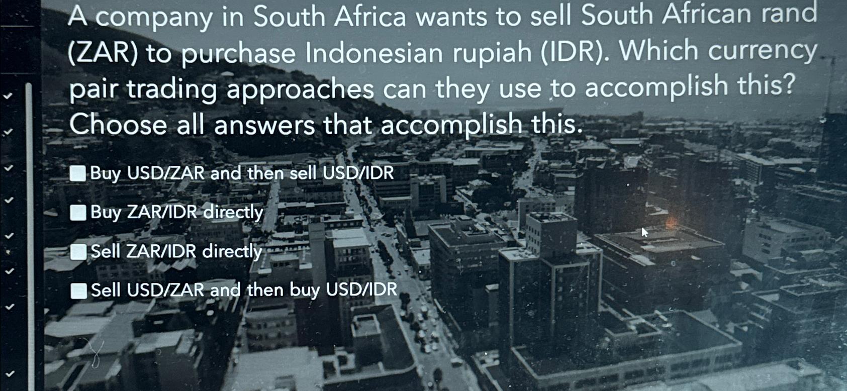 Solved A company in South Africa wants to sell South African | Chegg.com
