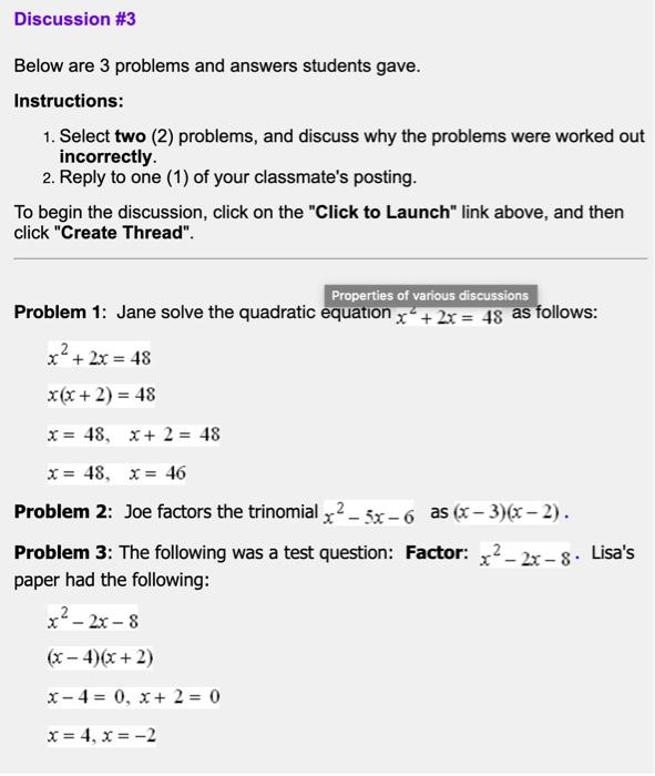 Solved Discussion 3 Below Are 3 Problems And Answers Stu Chegg Com