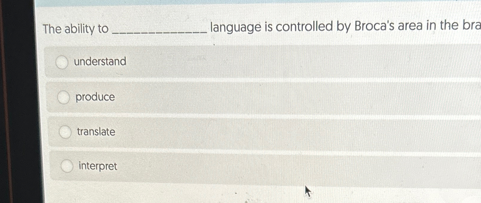 Solved The ability to language is controlled by Broca's area | Chegg.com