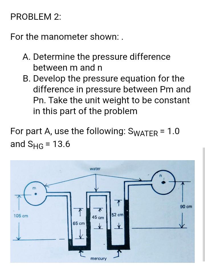 Solved INSTRUCTIONS Solve the following manometer