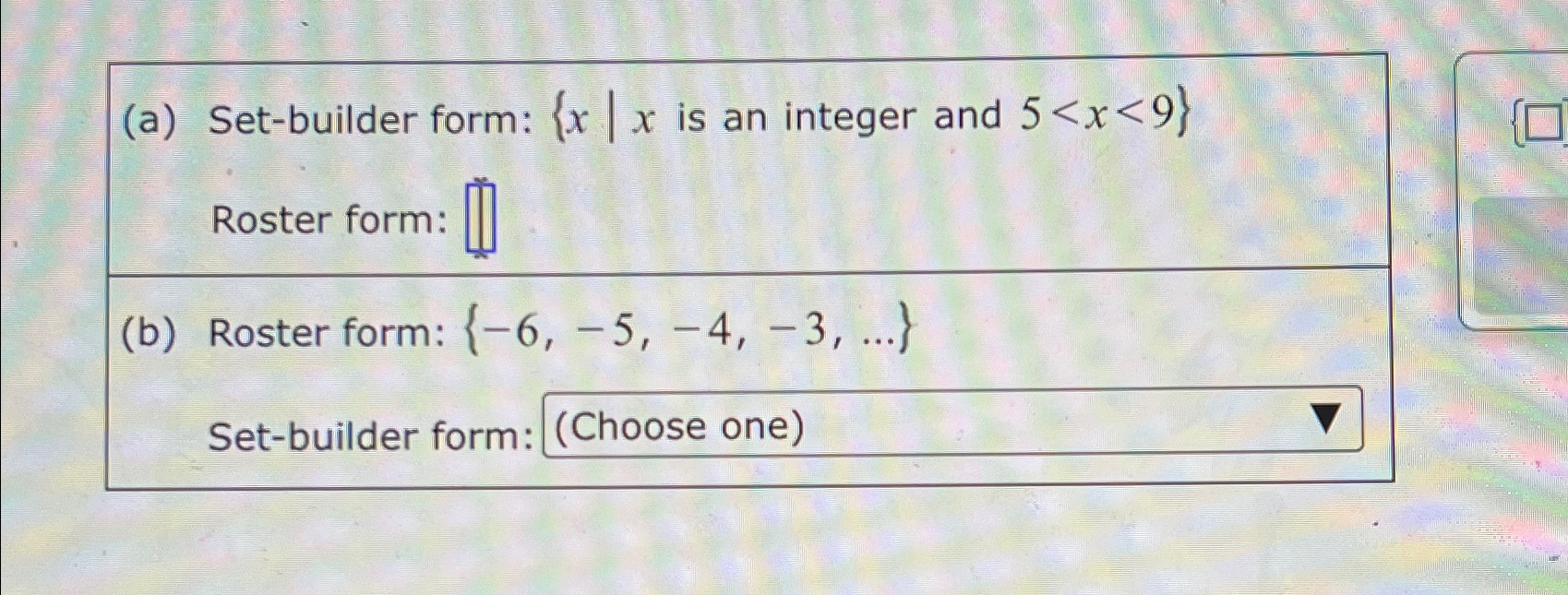 set builder form of 6 12