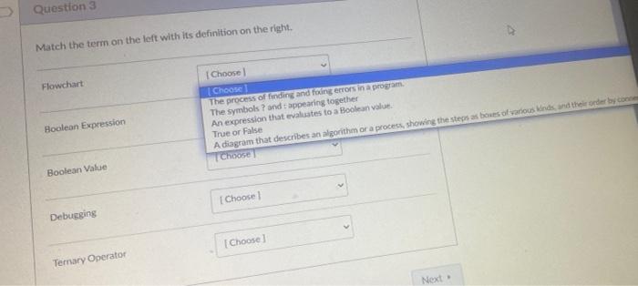 Solved Question 3 Match the term on the left with its | Chegg.com