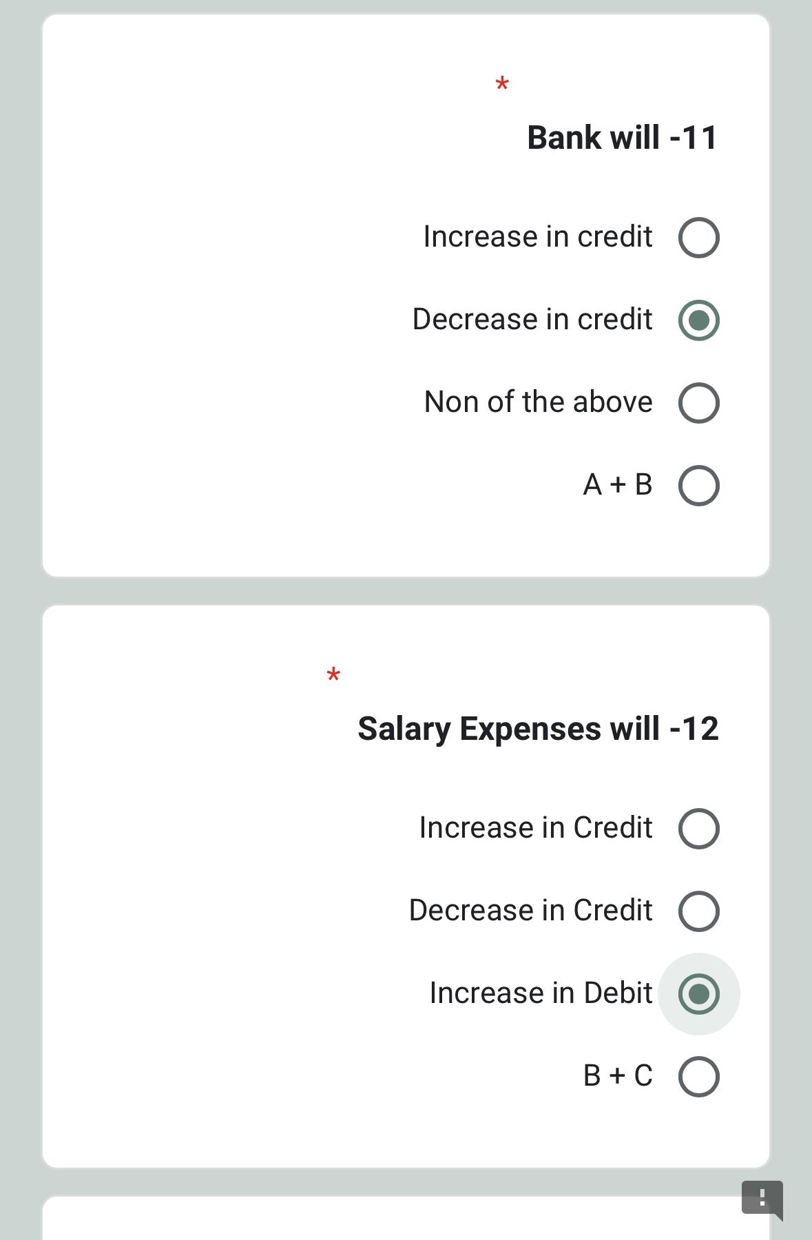 Solved Bank will 11Increase in creditDecrease in creditNon
