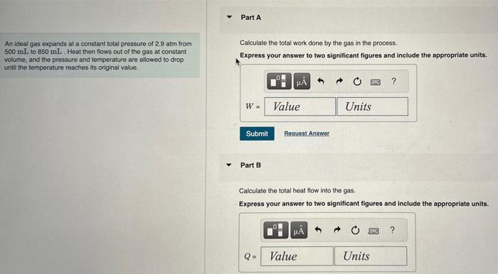 Solved An ideal gas expands at a constant total pressure of | Chegg.com