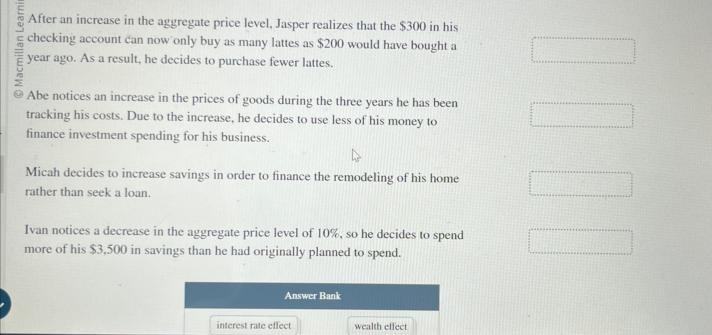 Solved After an increase in the aggregate price level, | Chegg.com