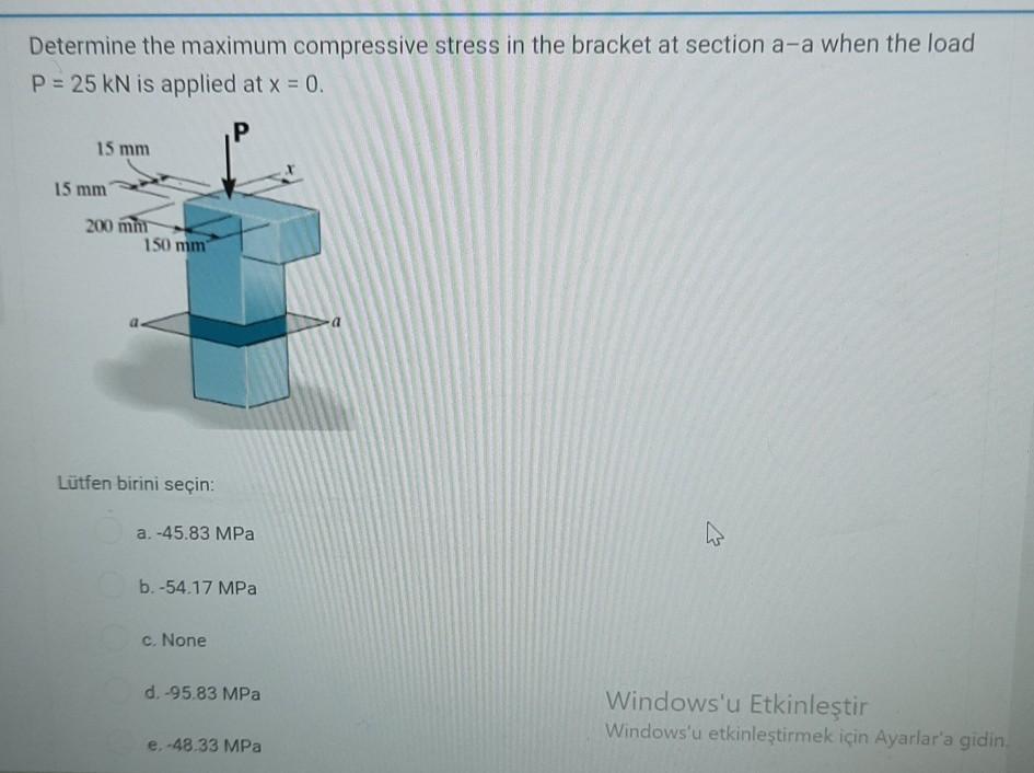Solved Determine the maximum compressive stress in the | Chegg.com