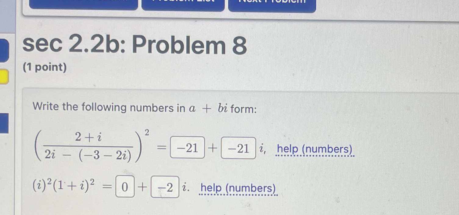 Solved sec 2.2b: Problem 8(1 ﻿point)Write the following | Chegg.com