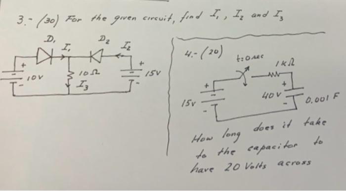 Solved 3.- (30) For the given cirsuit, find I1,I2 and I3 | Chegg.com