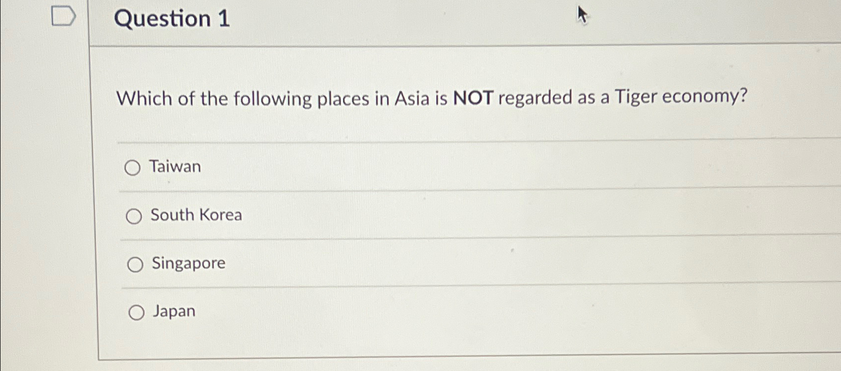 Solved Question 1Which of the following places in Asia is | Chegg.com