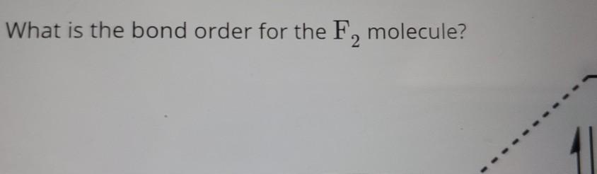 Solved What is the bond order for the F, molecule? | Chegg.com