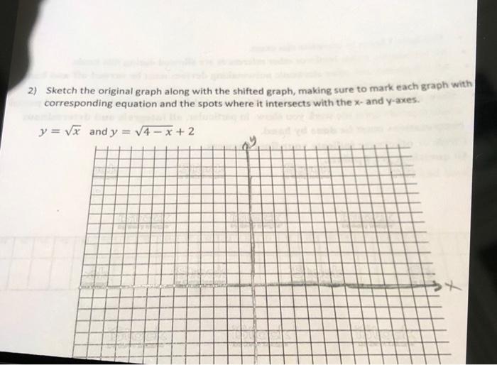 Solved 2) Sketch the original graph along with the shifted | Chegg.com