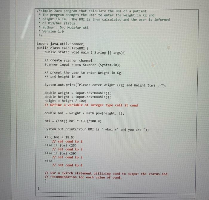 Solved Note: last picture (coding picture) the green is to | Chegg.com