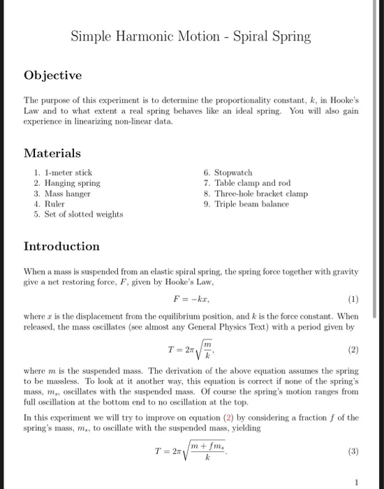 spiral spring experiment viva questions