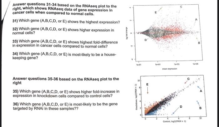 Solved Answer questions 31−34 based on the RNAseq plot to | Chegg.com