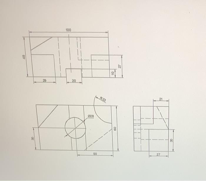 Solved Get first quadrant orthogonal views of figure 1 and | Chegg.com