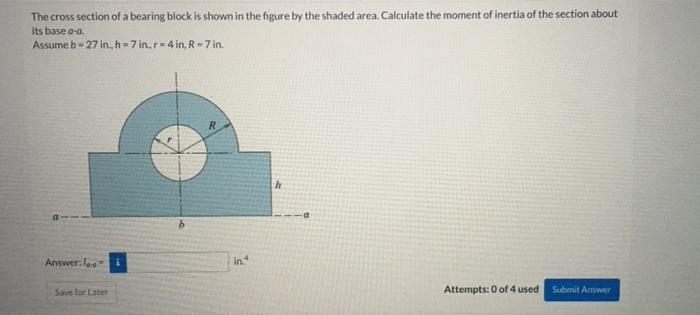 Solved The cross section of a bearing block is shown in the | Chegg.com