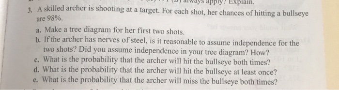 Solved D) always apply? Explain. 3. A skilled archer is | Chegg.com