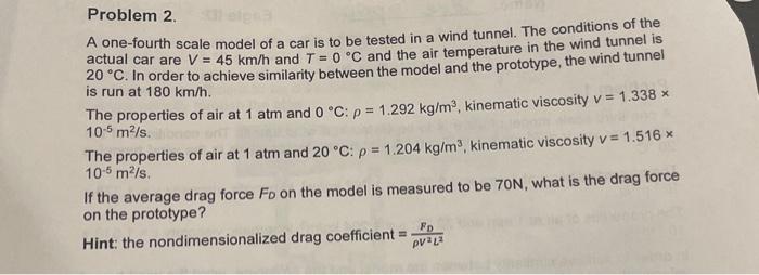 Solved Problem 2. A one-fourth scale model of a car is to be | Chegg.com