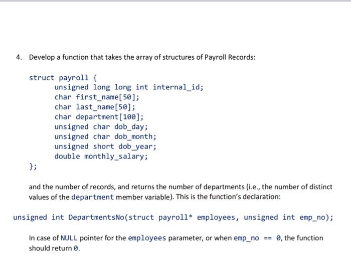 Solved 4. Develop a function that takes the array of | Chegg.com