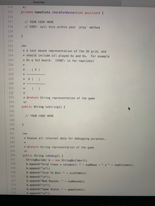 Solved PLS HELP ME WITH THIS JAVA CODE OF GAME X's AND | Chegg.com