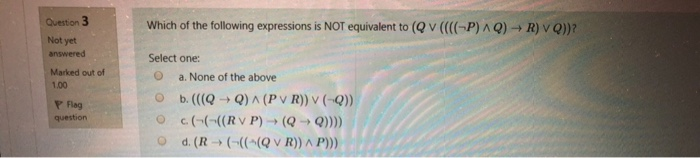 Solved Which of the following expressions is NOT equivalent | Chegg.com