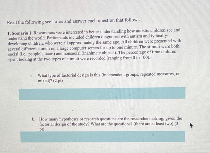 Solved Read the following scenarios and answer each question | Chegg.com