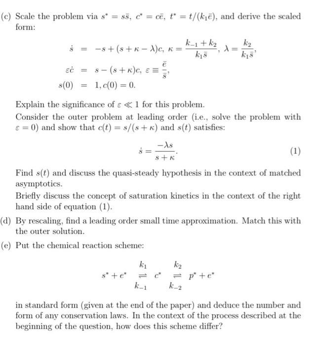 Solved 3. Michaelis-Menten And Chemical Kinetics Consider | Chegg.com