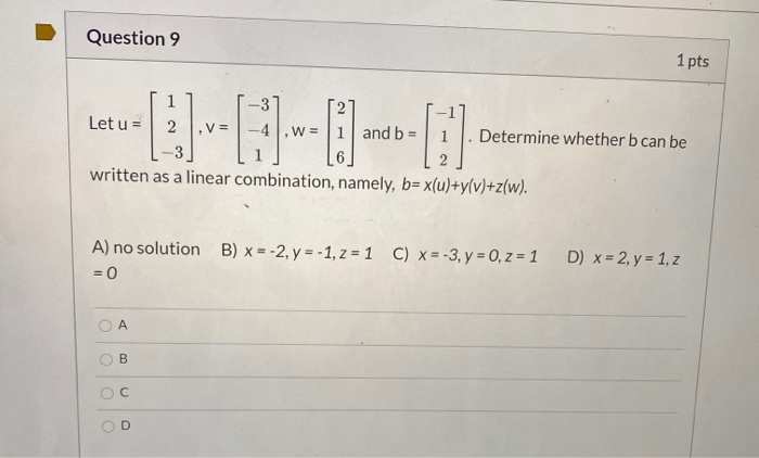 Solved Question 12 1 pts 2 9 - 8 4 - 5 Let A = -2 and B = -6 | Chegg.com